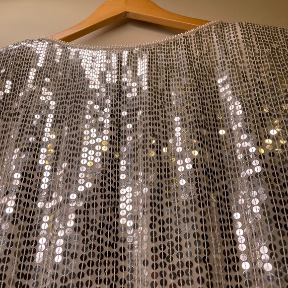 VTG Sequin Gold Hearts Beaded Embellished Disco Chic Valentine Glam Retro Blouse - Picture 6 of 16